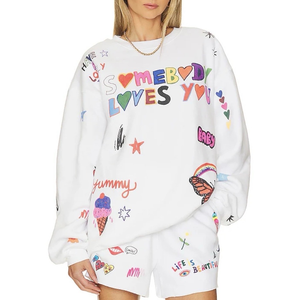 The Mayfair Group x ISCREAMCOLOUR Somebody Loves You Oversized Crewneck Viral XS